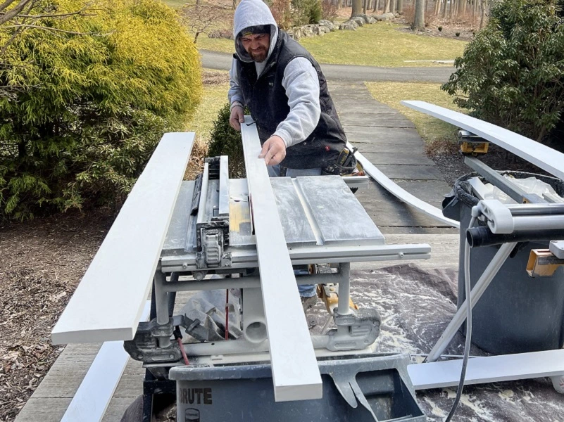 Window Solutions Plus cutting PVC trim